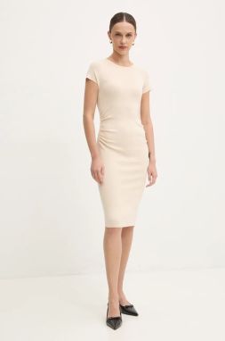 Šaty Answear.LAB béžová farba, mini, priliehavá