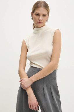 Top Answear.LAB béžová farba, jednofarebná