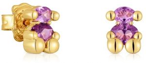 Strieborné pozlátené náušnice Tous Bold Bear Lab 1004255300