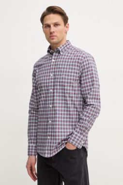 Bavlnená košeľa Gant pánska, bordová farba, regular, s golierom button-down, 3250002