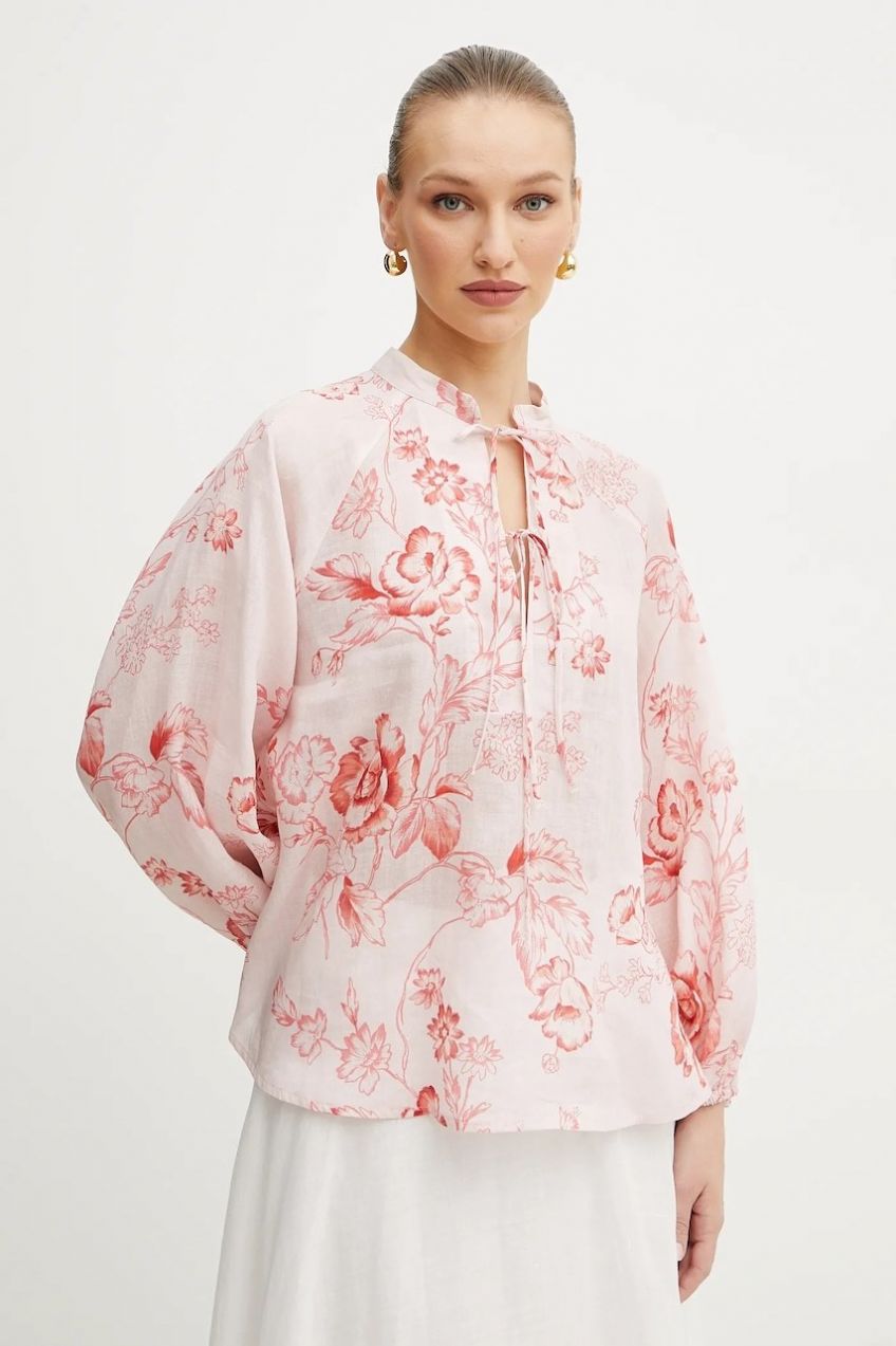 Košeľa Marella VITERBO dámska, ružová farba, vzorovaná, 2513111152200