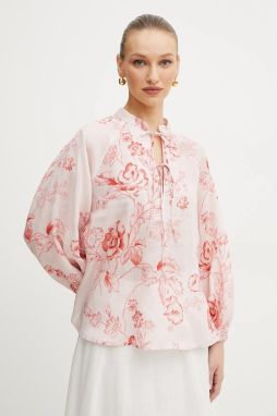 Košeľa Marella VITERBO dámska, ružová farba, vzorovaná, 2513111152200