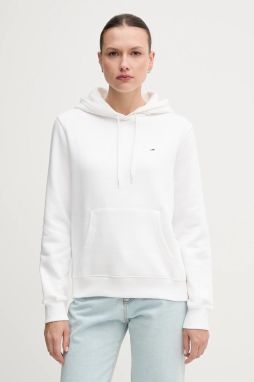 Mikina biela farba, s kapucňou, jednofarebná, DW0DW19958