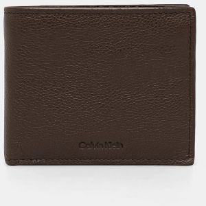 Kožená peňaženka Calvin Klein hnedá farba, LV04D1033G