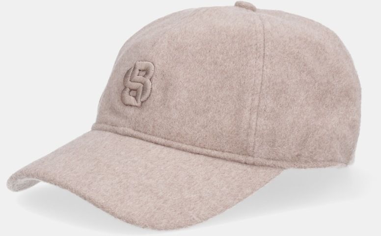 Čiapka s prímesou vlny BOSS Ari-WO-PT béžová farba, 50550607