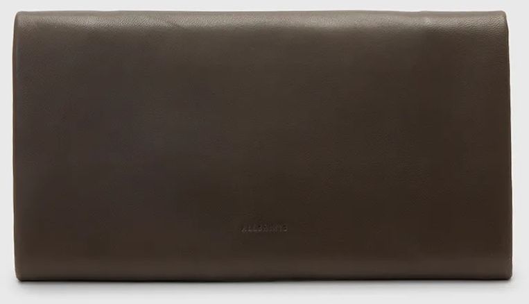 Kožená peňaženka AllSaints HARLUNA hnedá farba, W208XD
