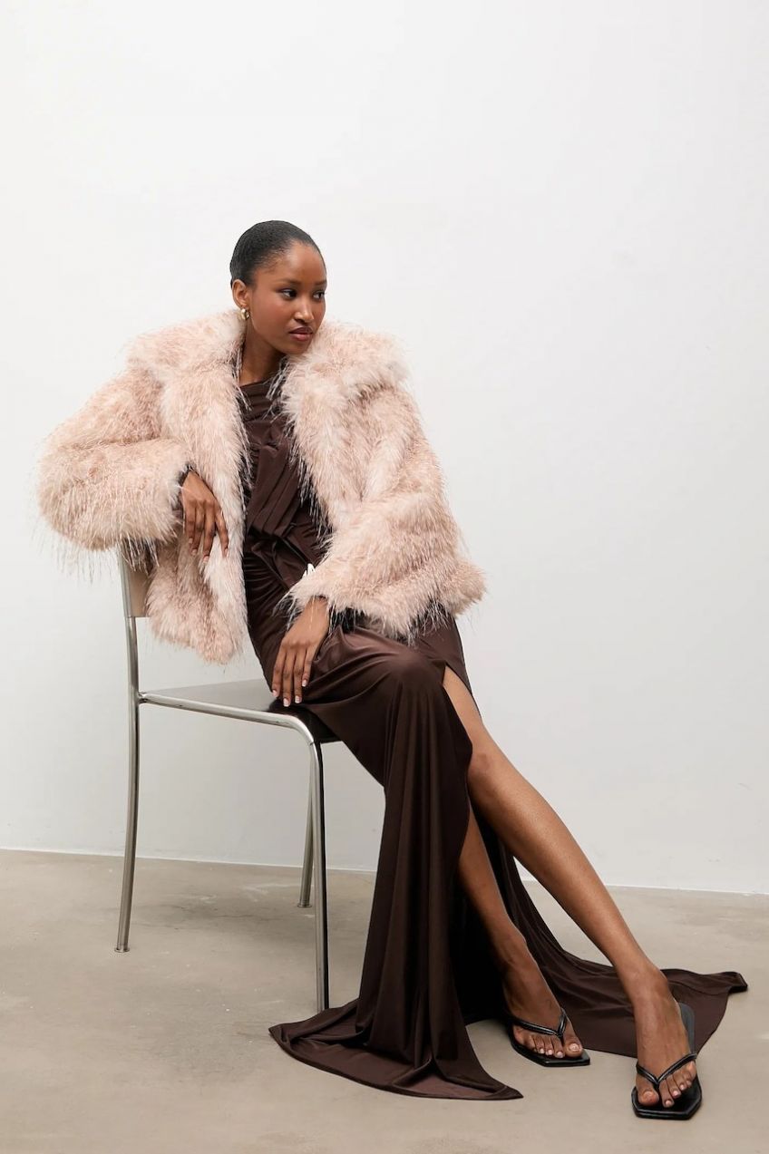 Šaty Answear.LAB hnedá farba, maxi, priliehavé