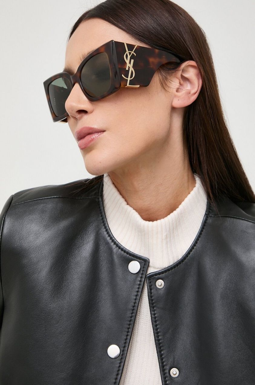 Slnečné okuliare Saint Laurent BLAZE dámske, čierna farba,BLAZE