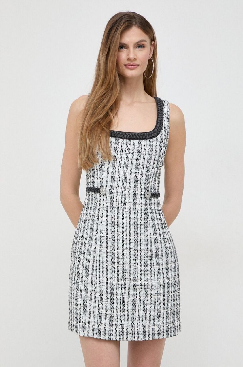 Šaty s prímesou vlny Guess TOSCA čierna farba, mini, priliehavé, W4RK16 WFWV2