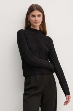 Sveter Marciano by Guess MARTI dámsky, čierna farba, tenký, s polorolákom, 4YGR36 5718Z