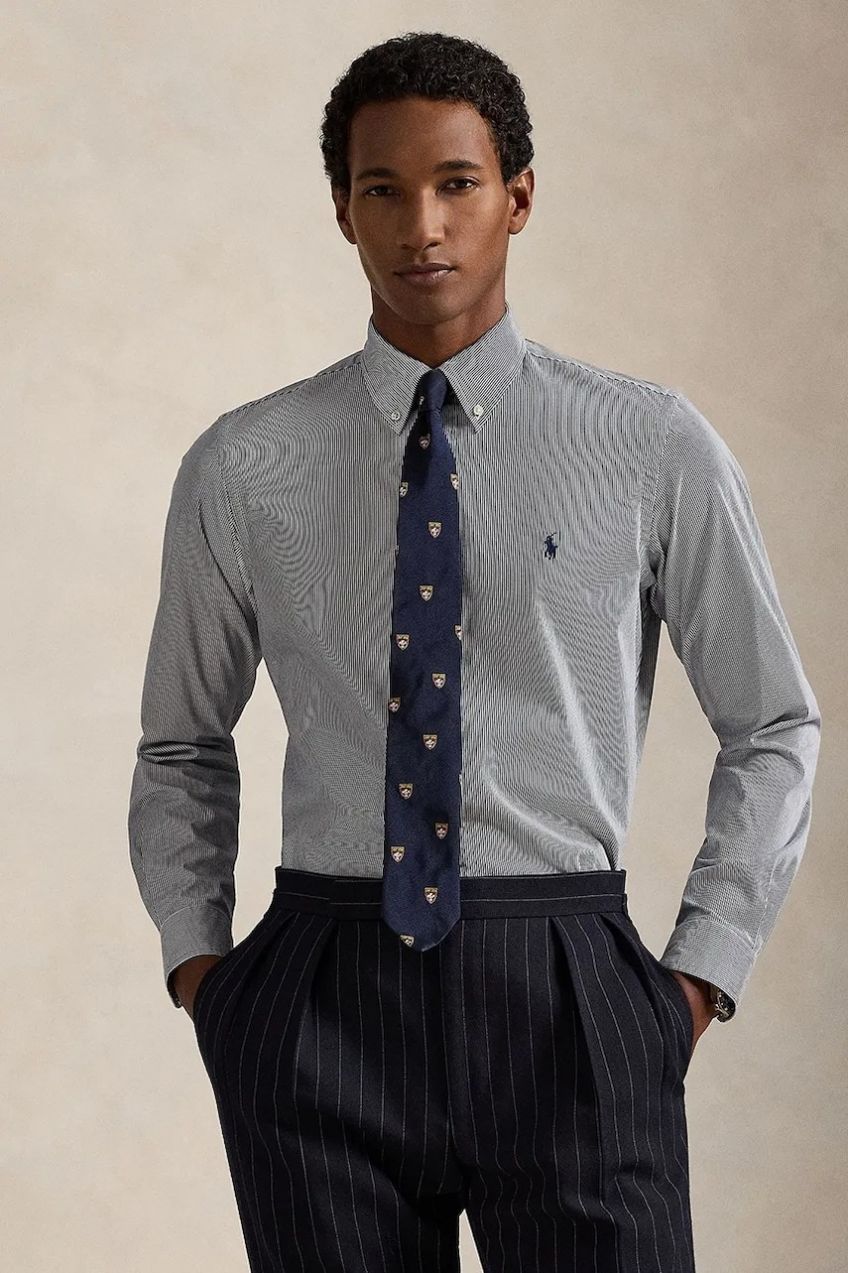 Košeľa Polo Ralph Lauren fialová farba, regular, s golierom button-down, 710929346