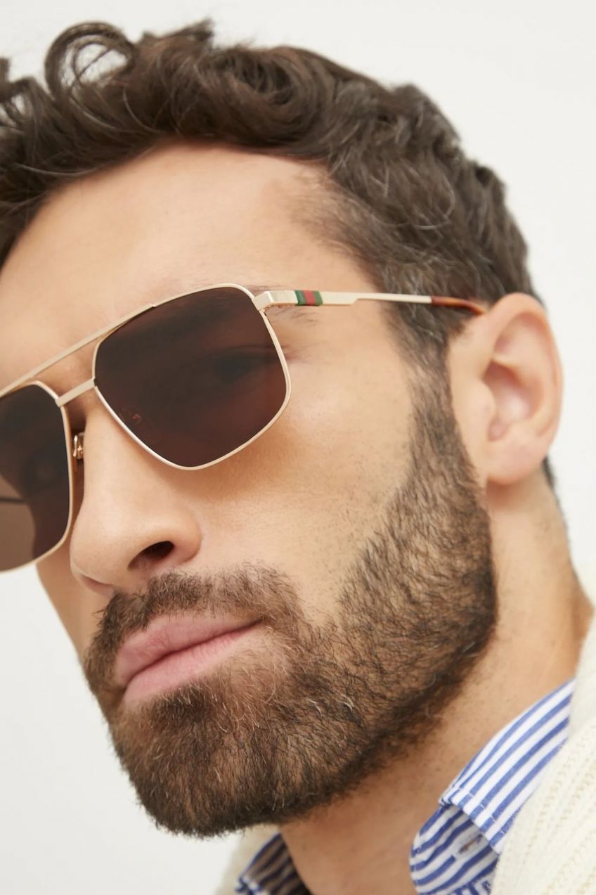 Slnečné okuliare Gucci pánske, zlatá farba, GG1676S,