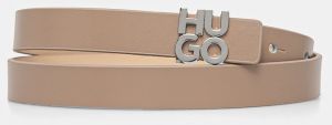 Kožený opasok HUGO dámsky, béžová farba, 50542497