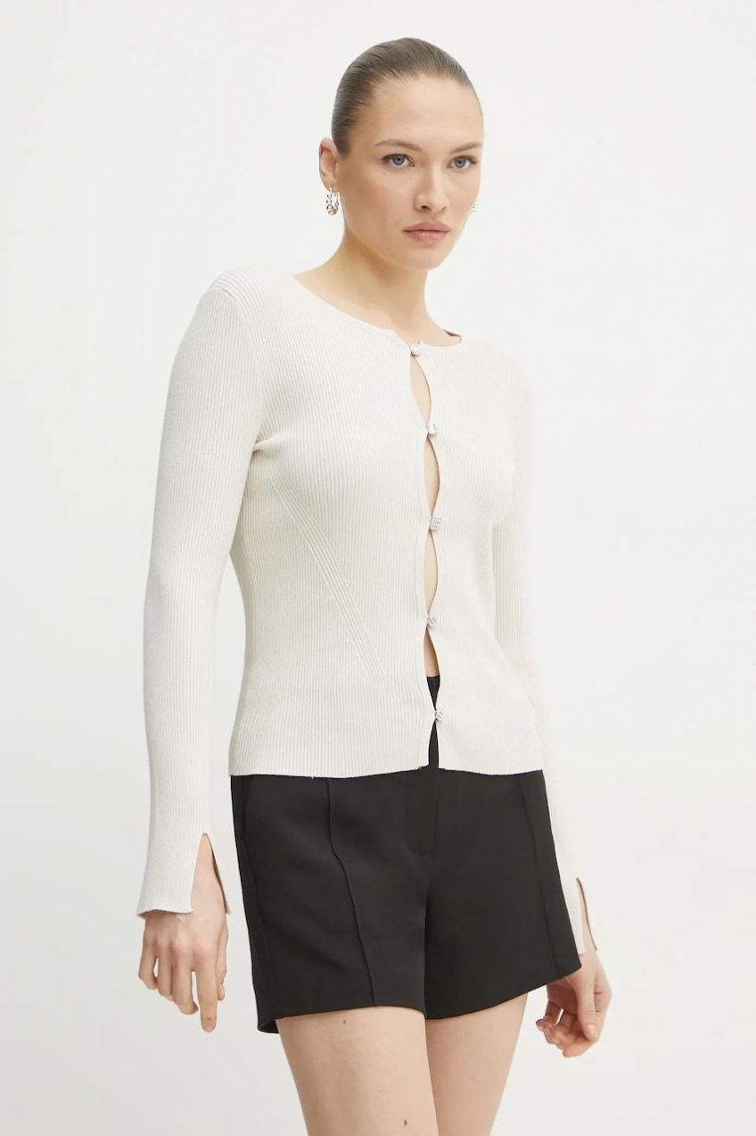 Kardigán Guess EDEN dámsky, béžová farba, W5RR17 Z34O0