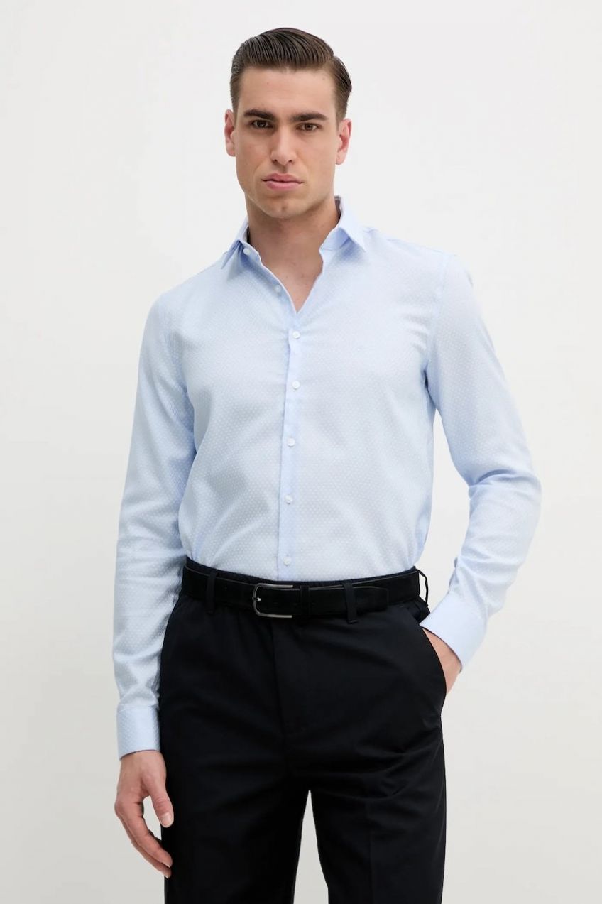 Košeľa Calvin Klein pánska, slim, s klasickým golierom, K10K114360