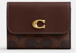 Peňaženka Coach dámska, hnedá farba, CAN48