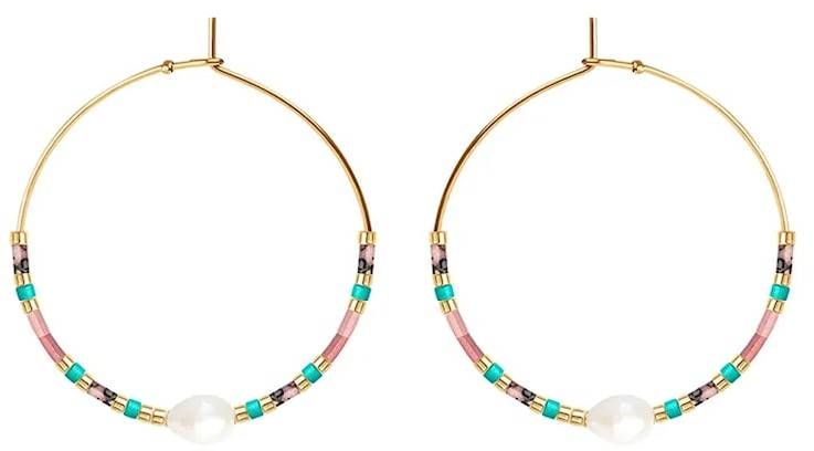 Pozlátené náušnice Lilou 252/35/KOL/MIXKAM/MIXCOL/PEB/PO