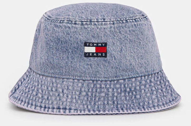 Džínsový klobúk Tommy Jeans fialová farba, bavlnený, AW0AW17816