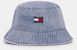 Džínsový klobúk Tommy Jeans fialová farba, bavlnený, AW0AW17816