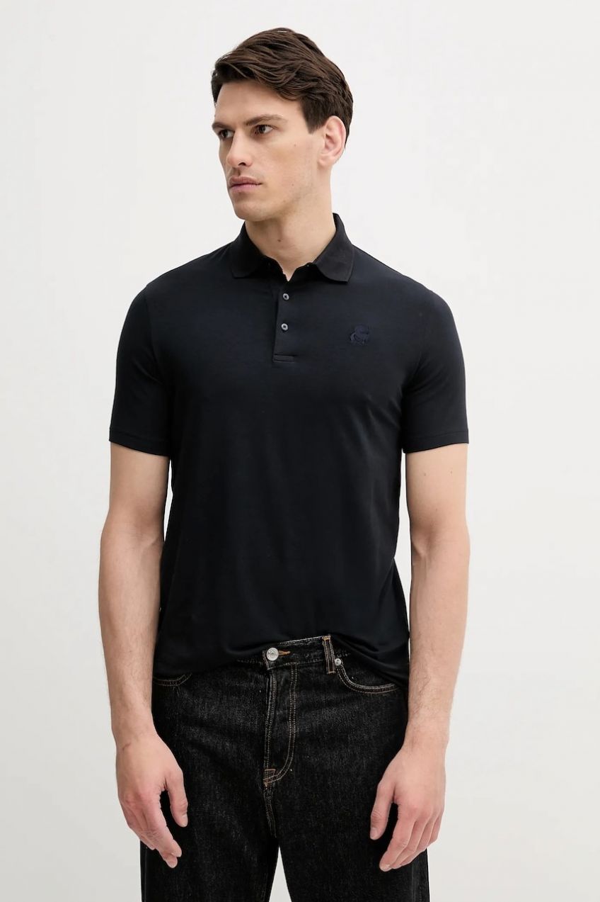 Polo tričko Karl Lagerfeld pánske, tmavomodrá farba, jednofarebné, 553221.745750