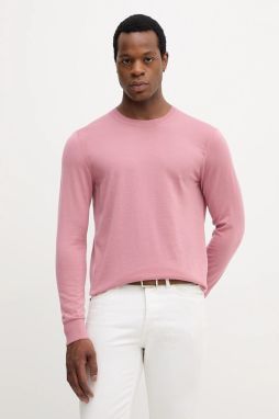 Vlnený sveter Tommy Hilfiger ružová farba, ľahký, MW0MW39775