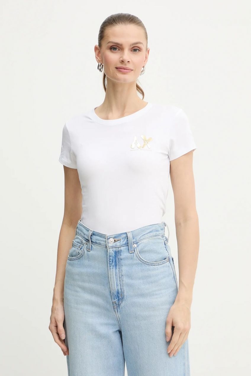 Tričko Armani Exchange dámske, biela farba, XW001347 AF17173