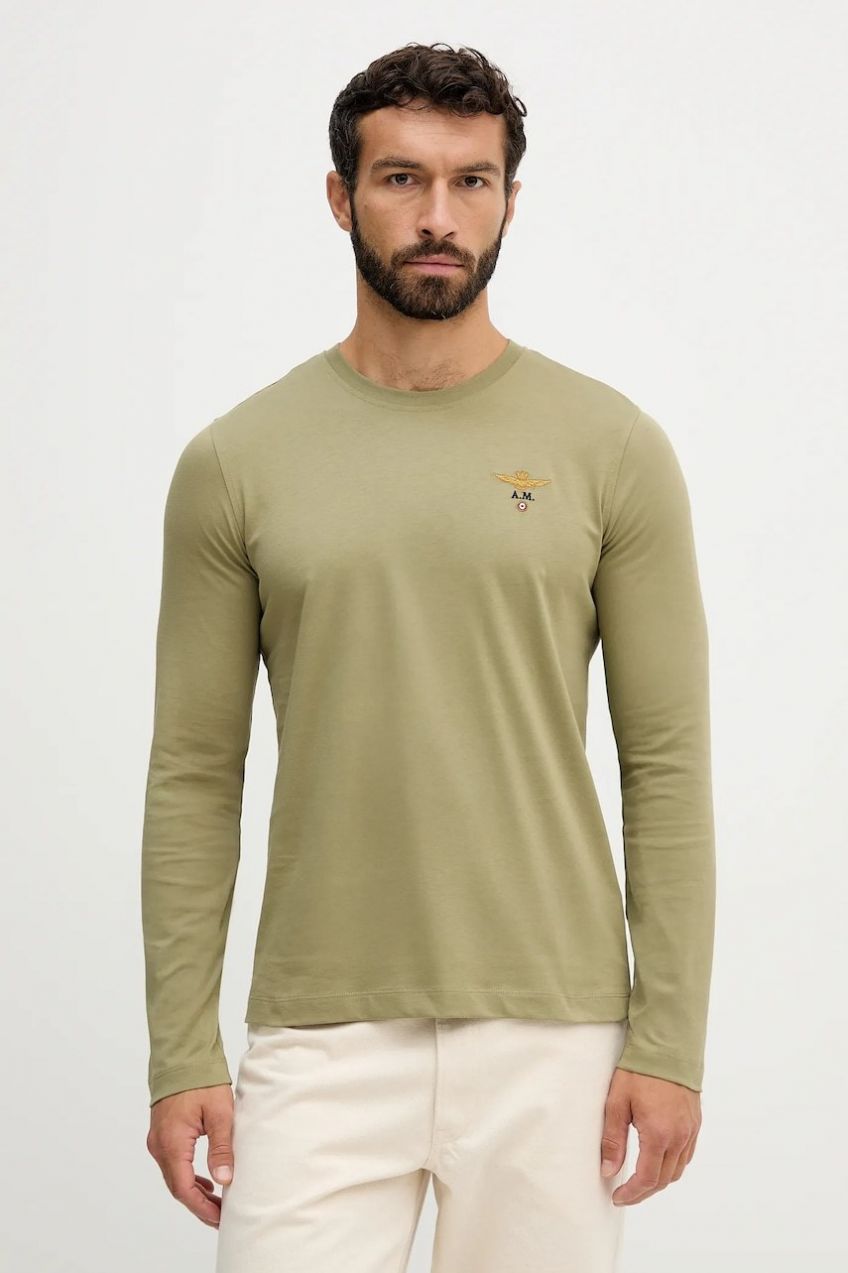 Bavlnené tričko s dlhým rukávom Aeronautica Militare