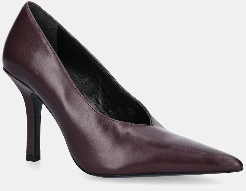 Kožené lodičky Patrizia Pepe fialová farba, 8Z0106 L166 M536