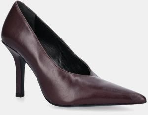 Kožené lodičky Patrizia Pepe fialová farba, 8Z0106 L166 M536