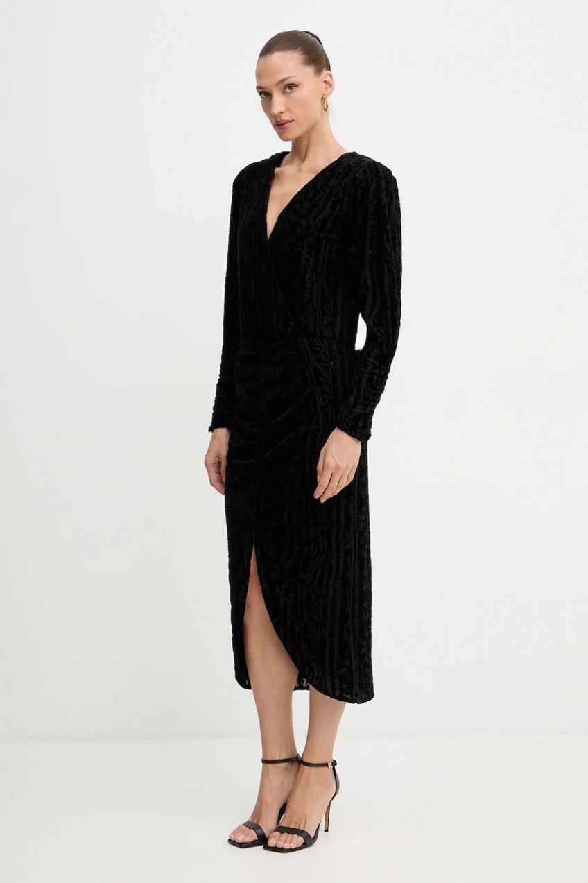 Šaty BOSS Orange C_Efilo čierna farba, midi, áčkový strih, 50547812