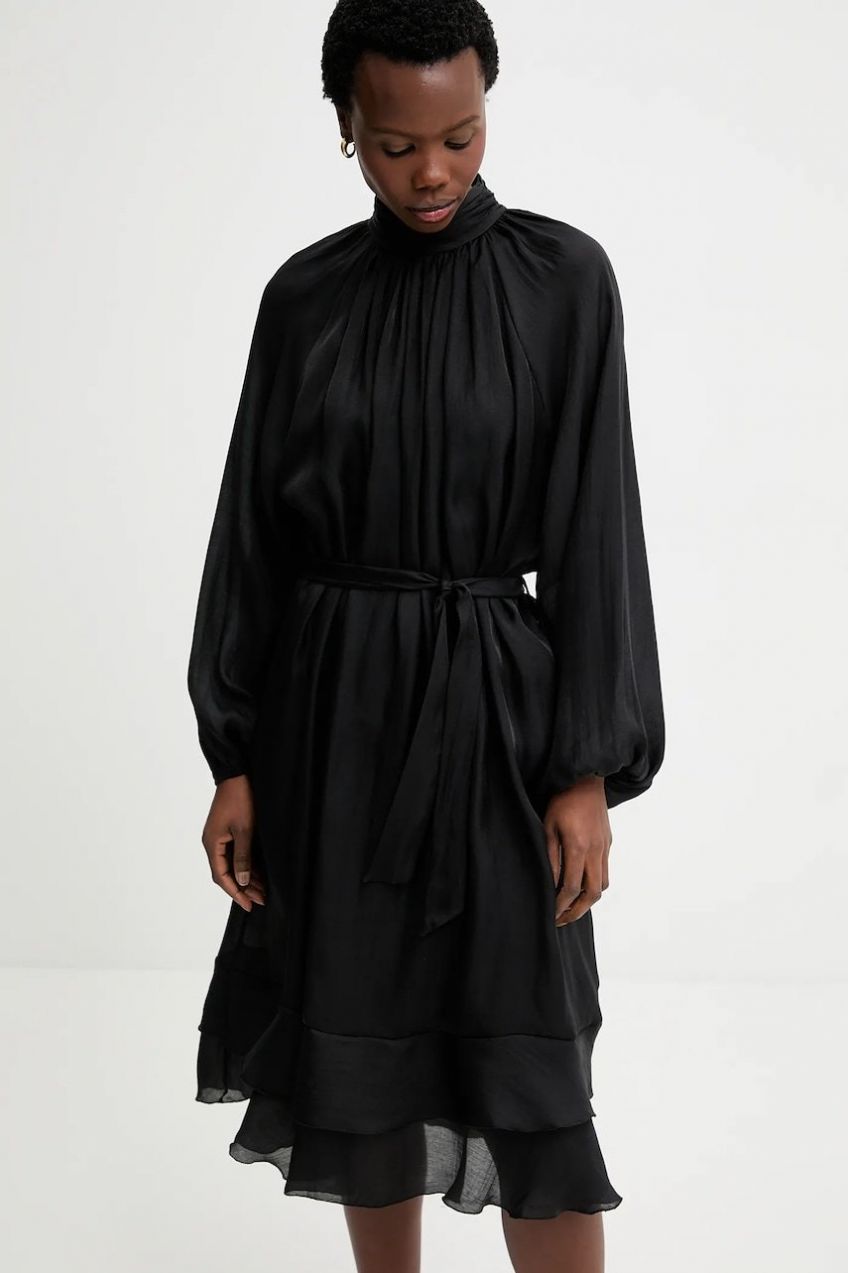 Šaty Answear.LAB čierna farba, mini, áčkový strih