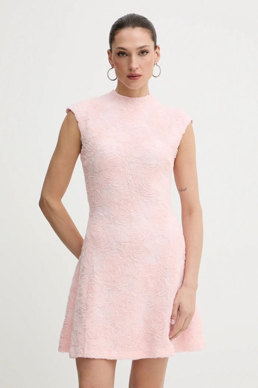 Šaty Rotate ružová farba, mini, priliehavé, 1152301809