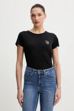 Bavlnené tričko Liu Jo dámske, čierna farba, TA6056 JS923