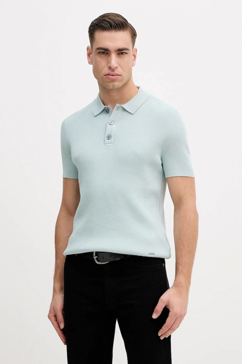 Bavlnené polo tričko Joop! tyrkysová farba, jednofarebné, 30100013
