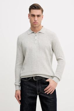 Sveter s prímesou vlny Barbour Smeaton šedá farba, ľahký, MKN1704