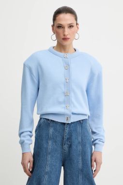 Kardigán s prímesou kašmíru Rotate modrá farba, ľahký, 1138541321