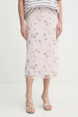 Sukňa Rotate ružová farba, midi, puzdrová, 1153623077