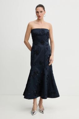 Šaty Rotate tmavomodrá farba, midi, áčkový strih, 1145922318