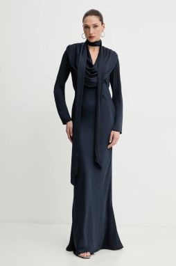 Šaty Rotate tmavomodrá farba, maxi, rovný strih, 1154392318