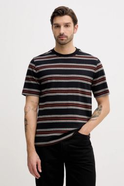 Bavlnené tričko Barbour Sandwick pánske, čierna farba, MTS1530