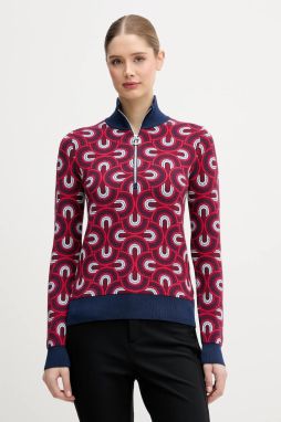 Sveter Fusalp Pilule červená farba, s polorolákom, I1121