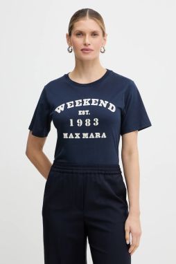 Bavlnené tričko Weekend Max Mara TENUE dámske, tmavomodrá farba, 2615971051600