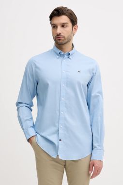Bavlnená košeľa Tommy Hilfiger modrá farba, regular, s golierom button-down, MW0MW40529