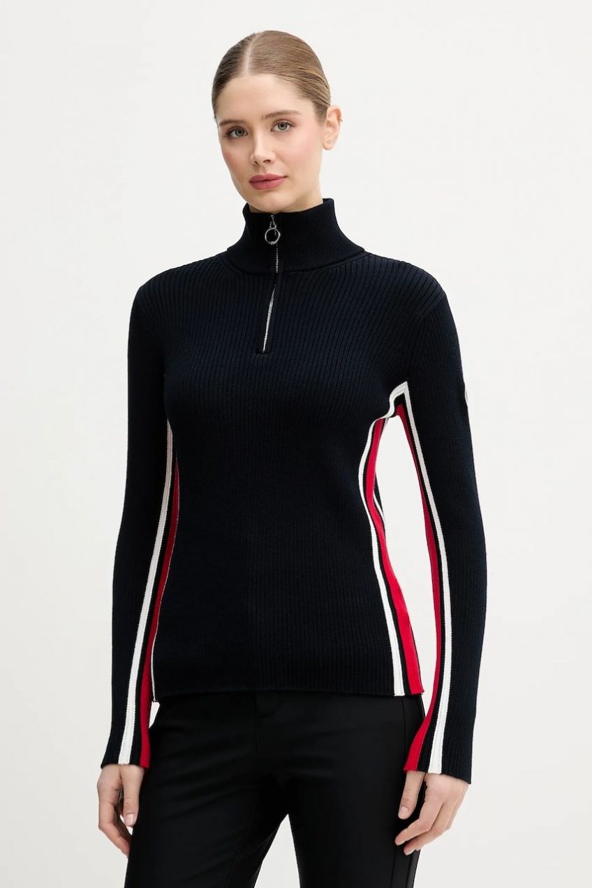 Sveter Fusalp Deltano tmavomodrá farba, s polorolákom, I1112