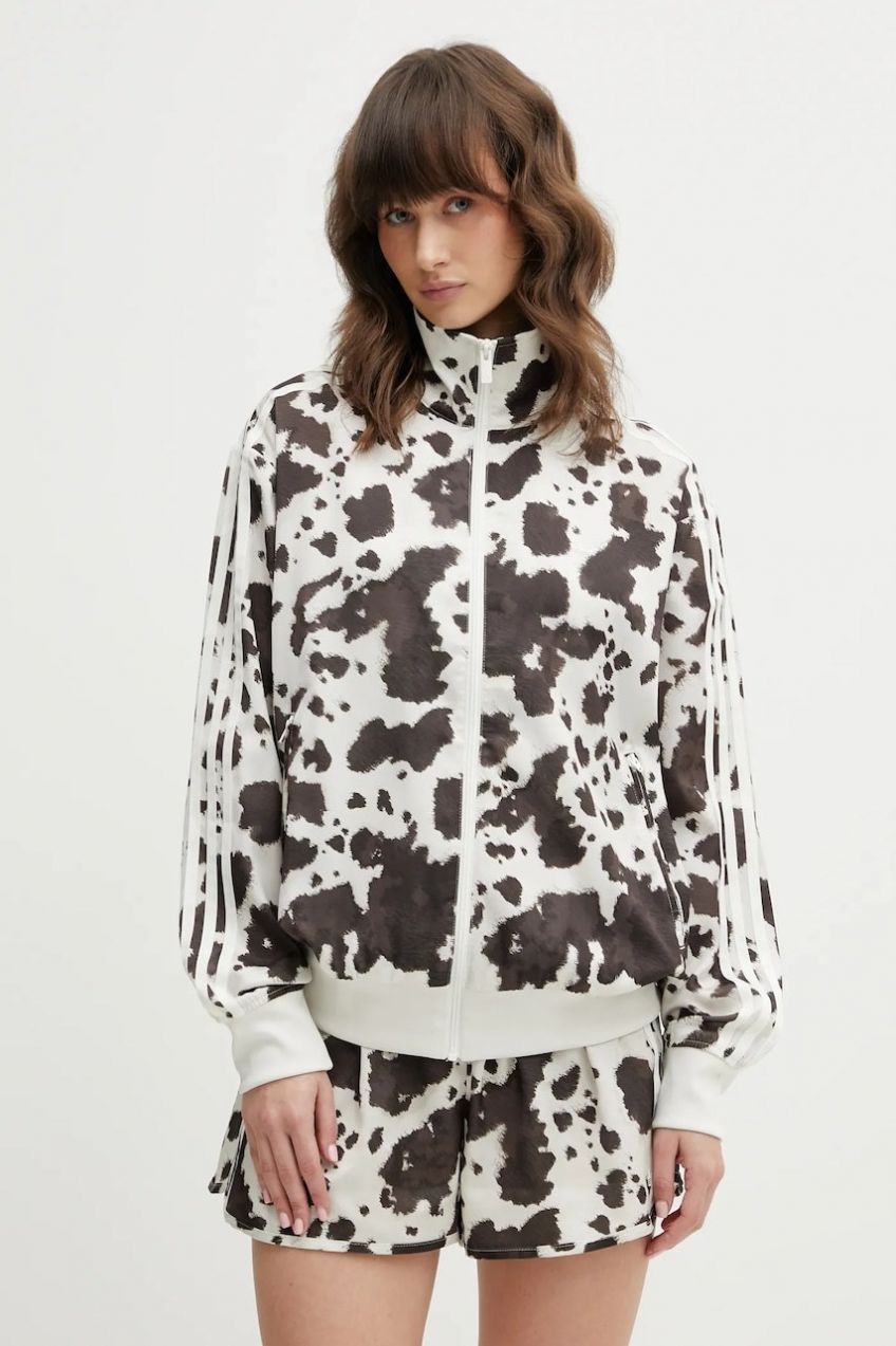 Mikina adidas Originals hnedá farba, vzorovaná, KA2683