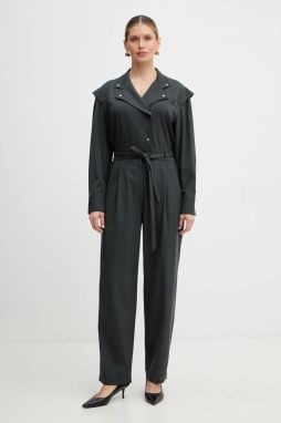 Overal BOSS Orange C Darima šedá farba, v výstrih, 50552355