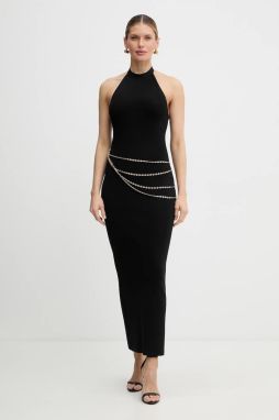 Šaty Herve Leger Sybil čierna farba, maxi, priliehavé, HLT8551197