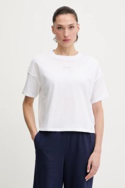 Bavlnené tričko Dkny dámske, biela farba, DP6T1662