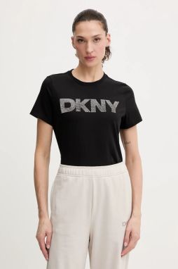 Bavlnené tričko Dkny dámske, čierna farba, DP6T1557