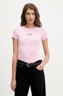 Tričko Guess Jeans dámske, ružová farba, W6RP21 KA0H1